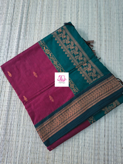 Kalyani cotton -Butta-kum kum maroon-KC03