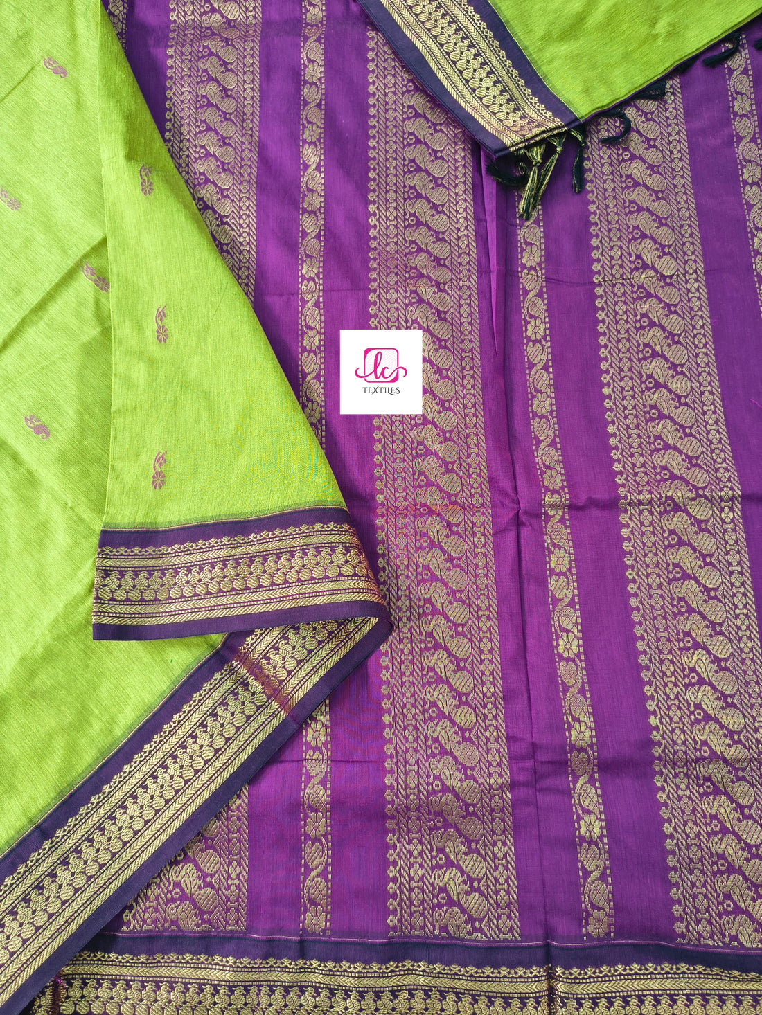 Kalyani cotton -Butta-Neon green-KC05