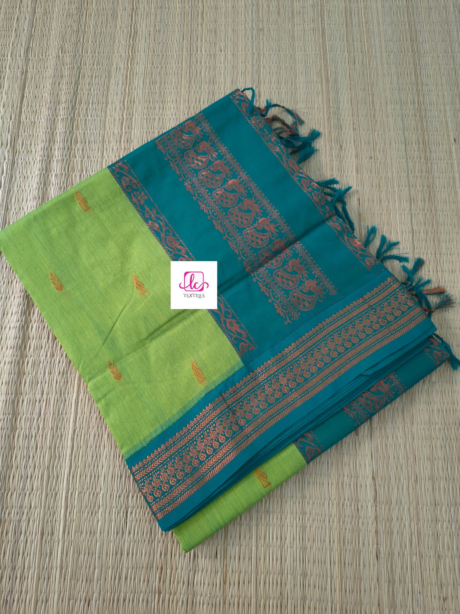 Kalyani cotton -Butta-parrot green-KC04