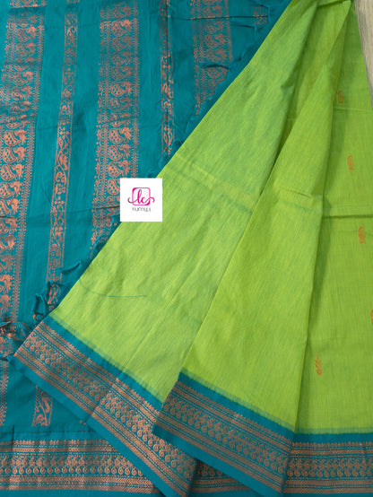 Kalyani cotton -Butta-parrot green-KC04