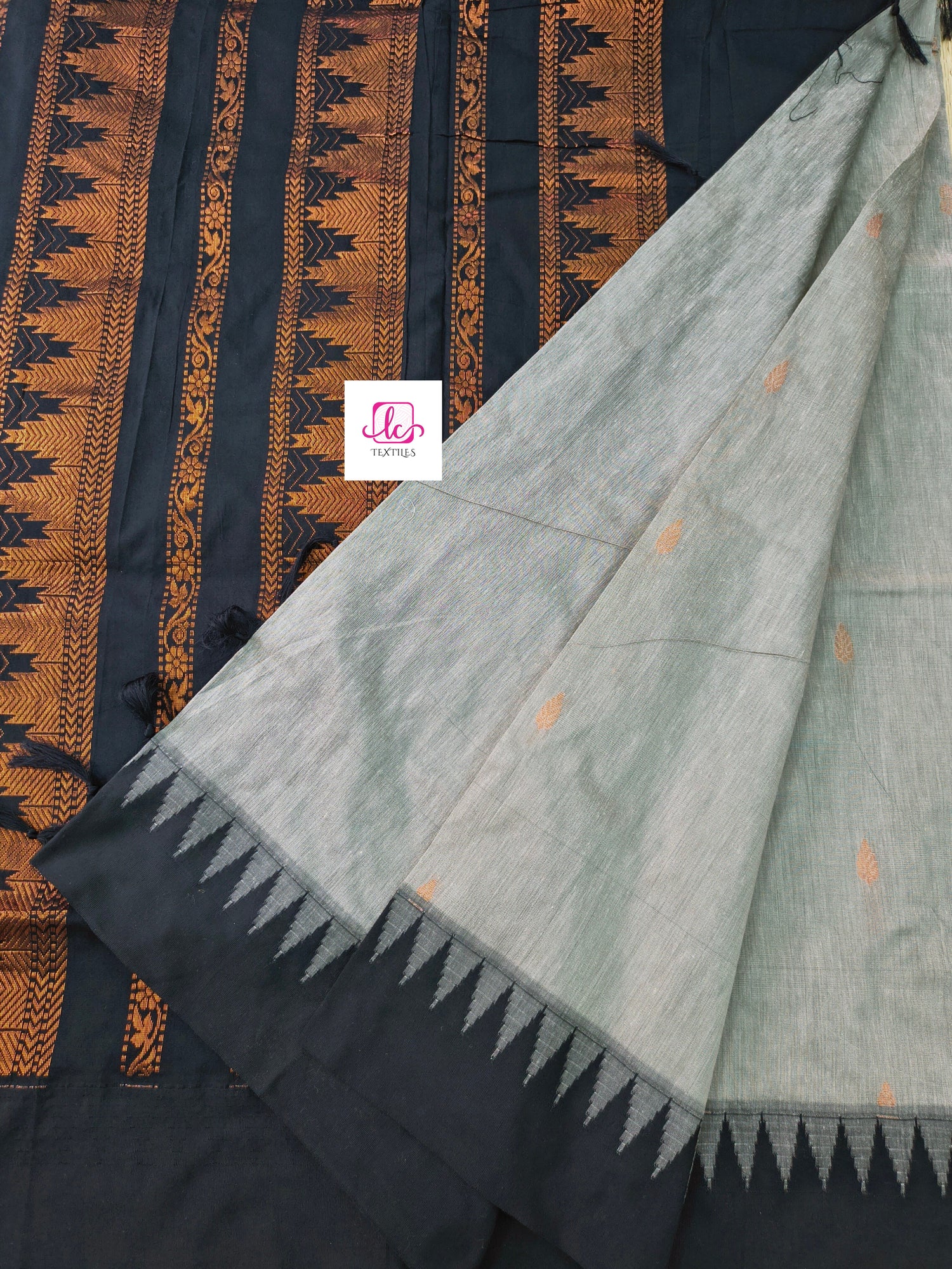 Kalyani cotton -Butta-Grey-KC01