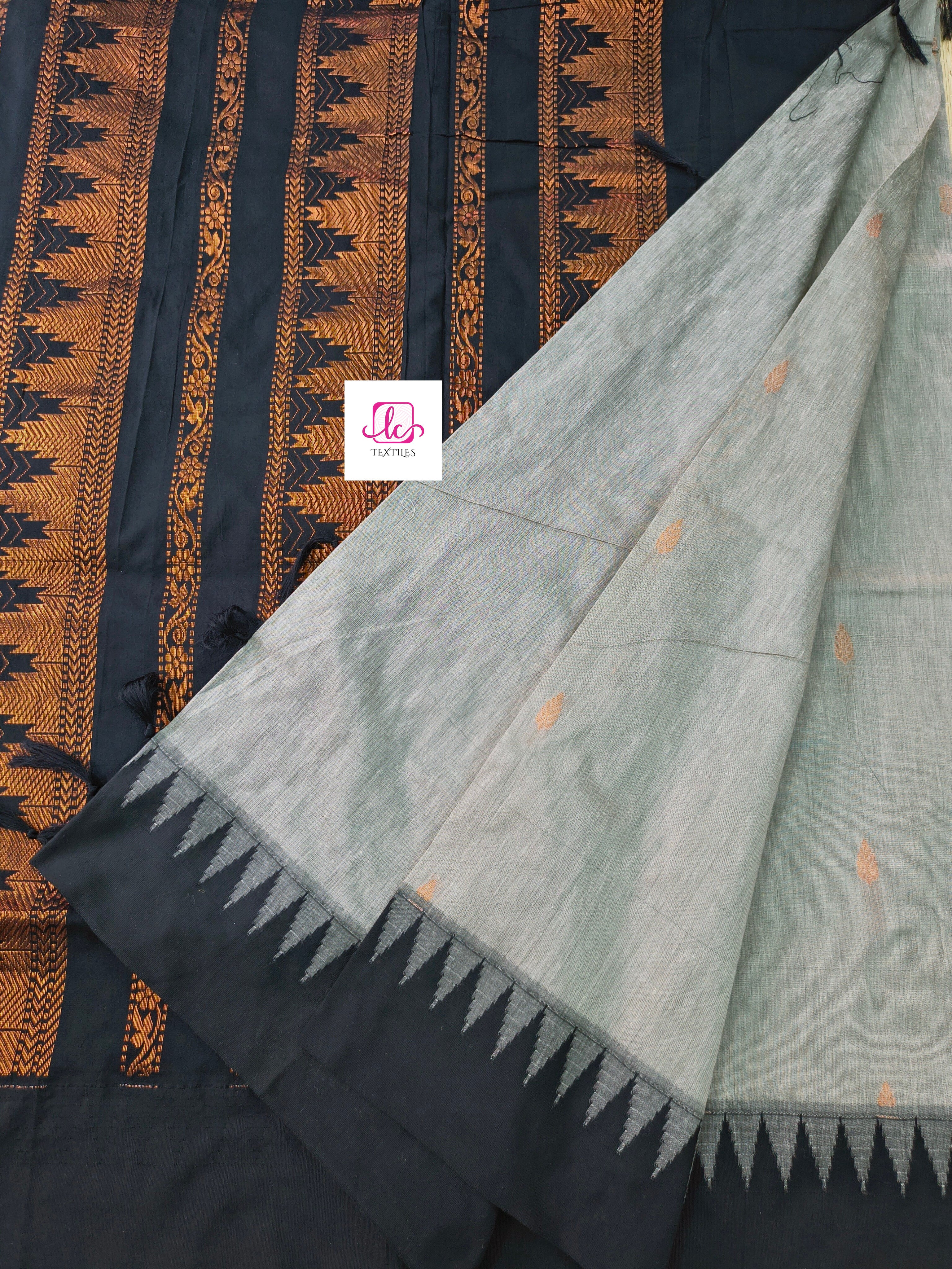 Kalyani cotton -Butta-Grey-KC01