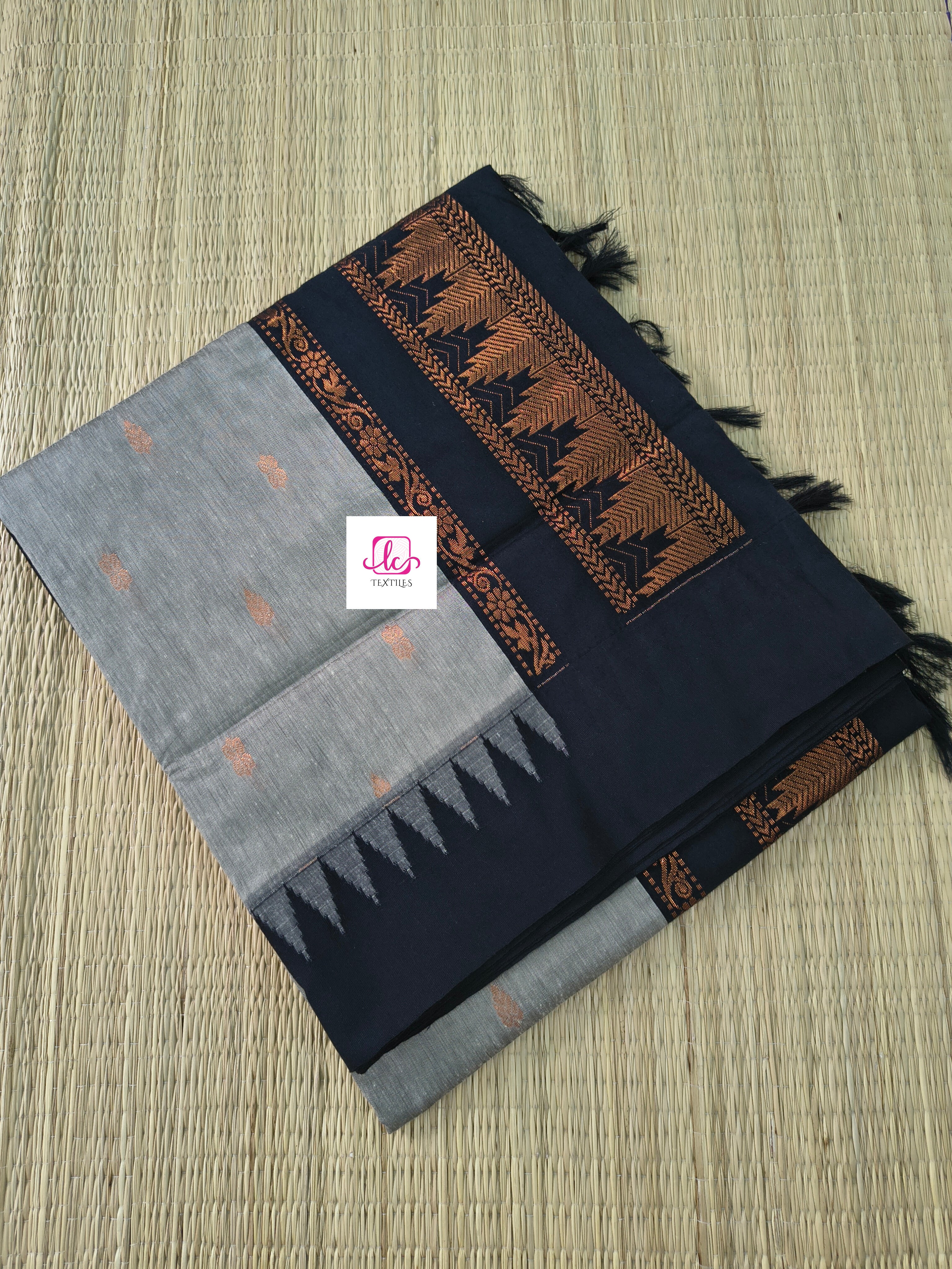 Kalyani cotton -Butta-Grey-KC01
