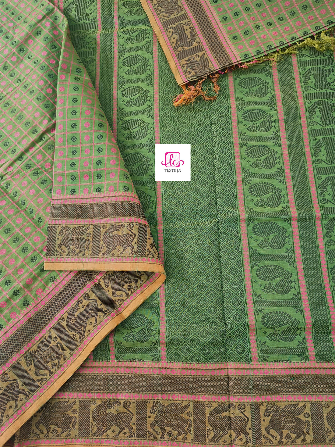 Heritage Handwoven cotton -olive green -HC32