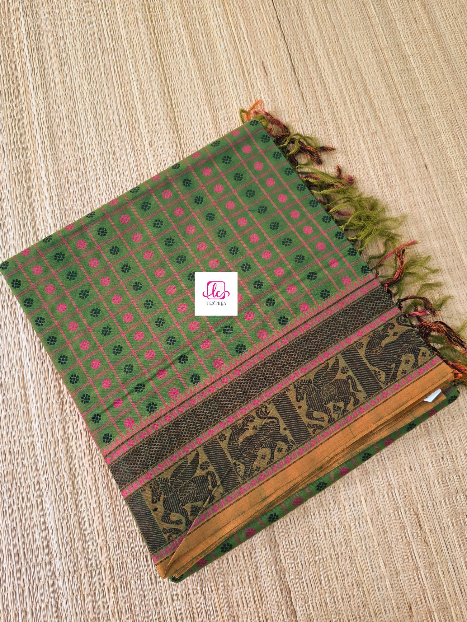 Heritage Handwoven cotton -olive green -HC32