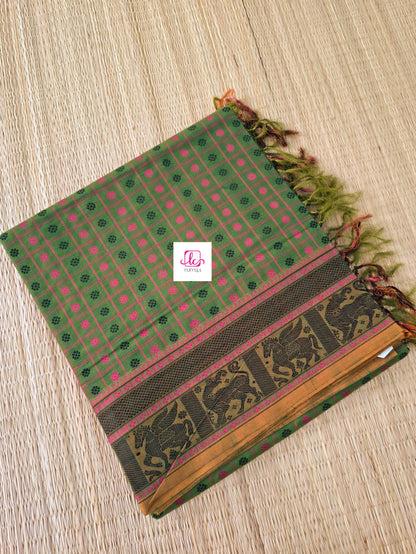 Heritage Handwoven cotton -olive green -HC32