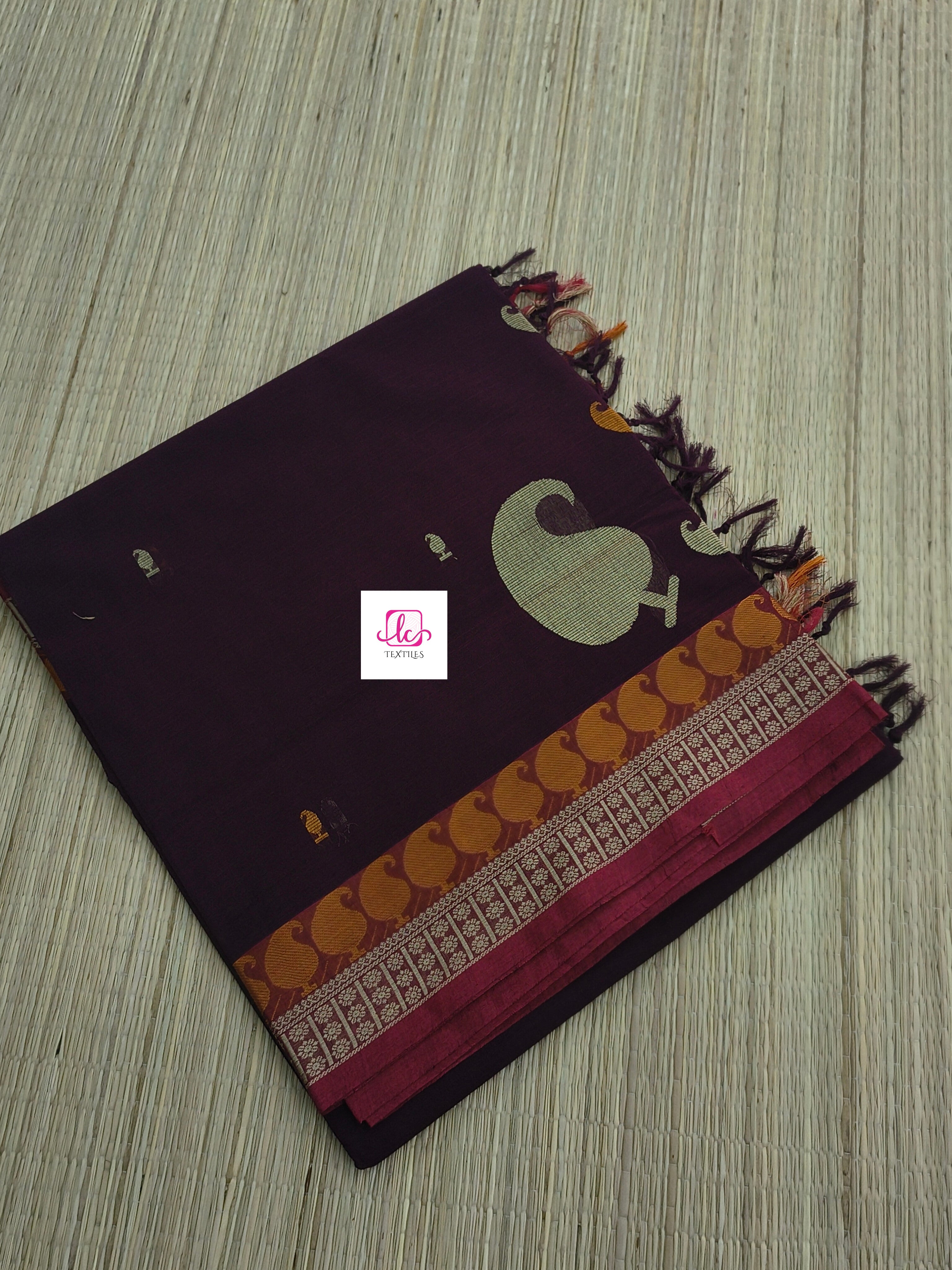 Heritage Handwoven cotton -Side Butta-Brown-HC28