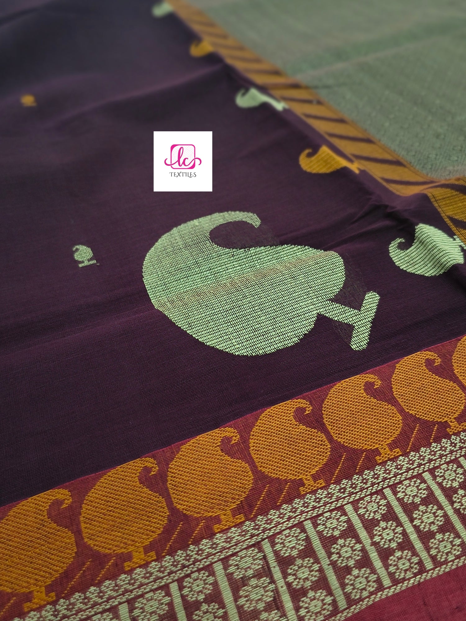 Heritage Handwoven cotton -Side Butta-Brown-HC28