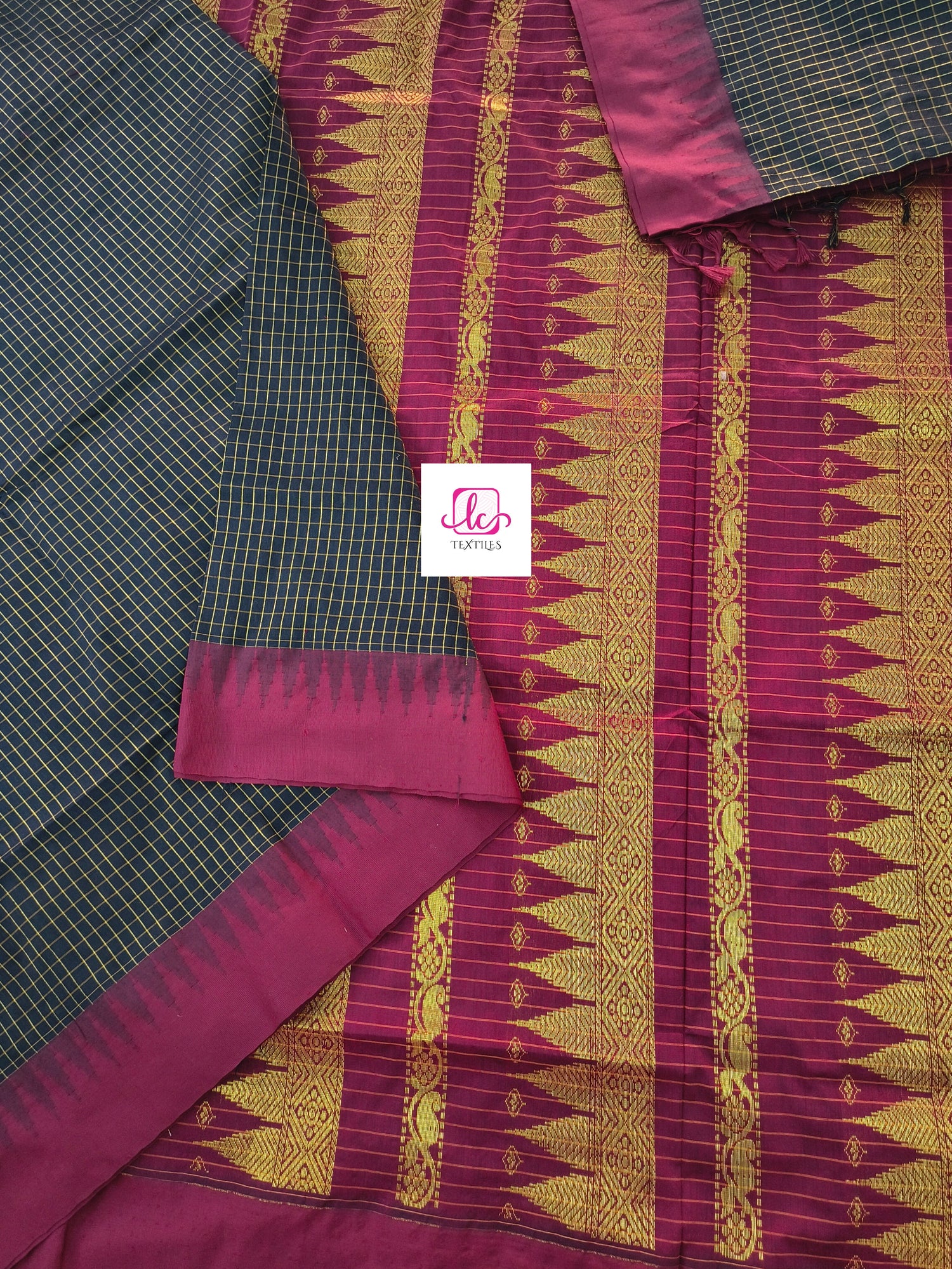 Kalyani cotton- checks- Black- KC08