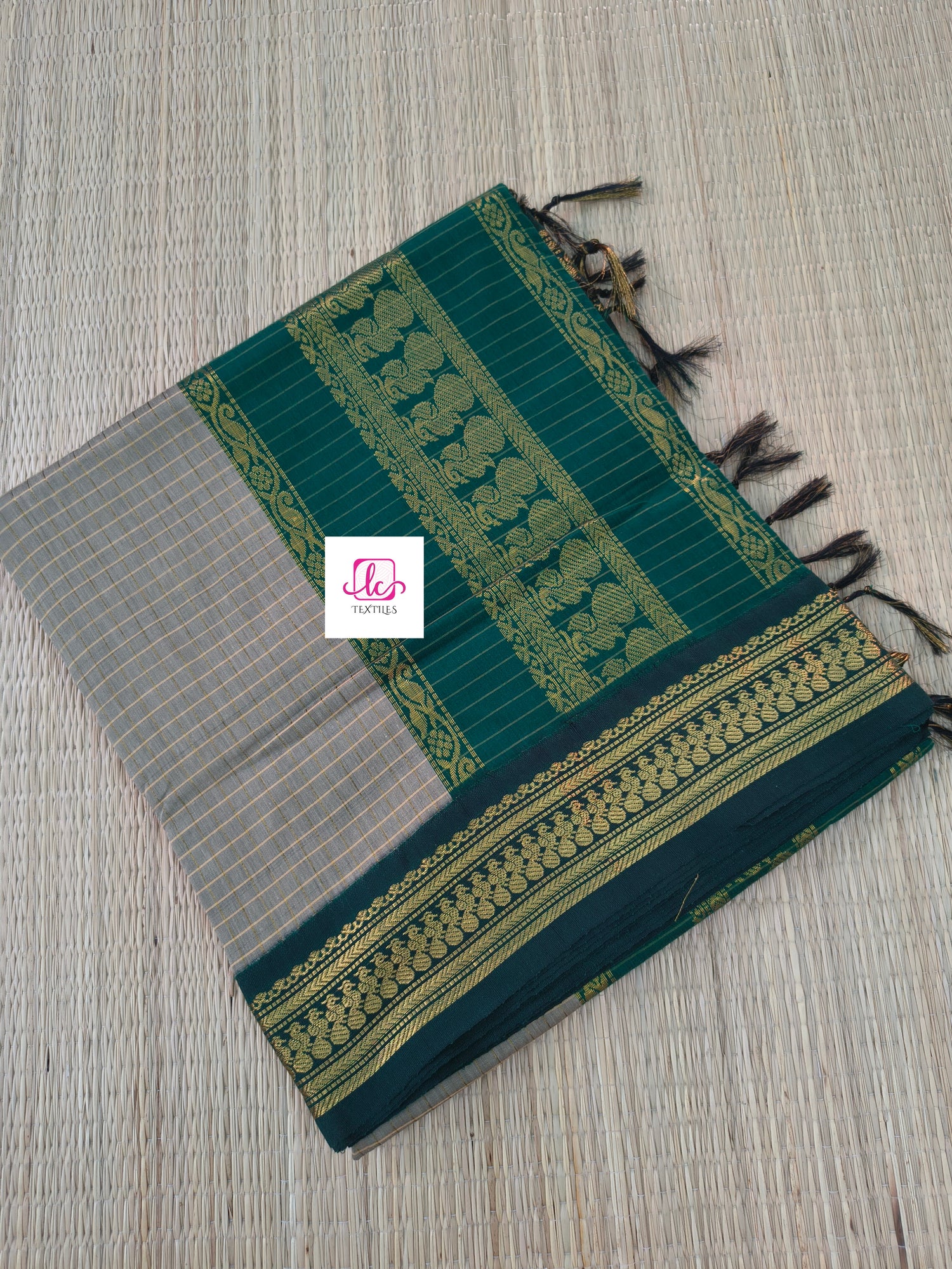 Kalyani cotton- checks- Tussar- KC09