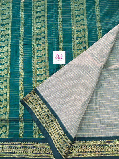 Kalyani cotton- checks- Tussar- KC09