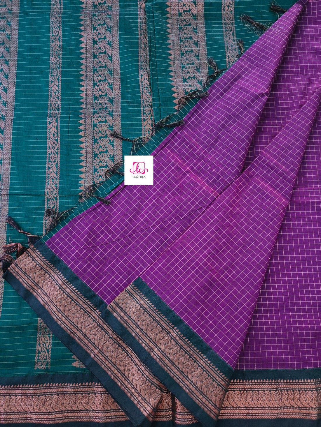 Kalyani cotton- checks- Purple- KC11