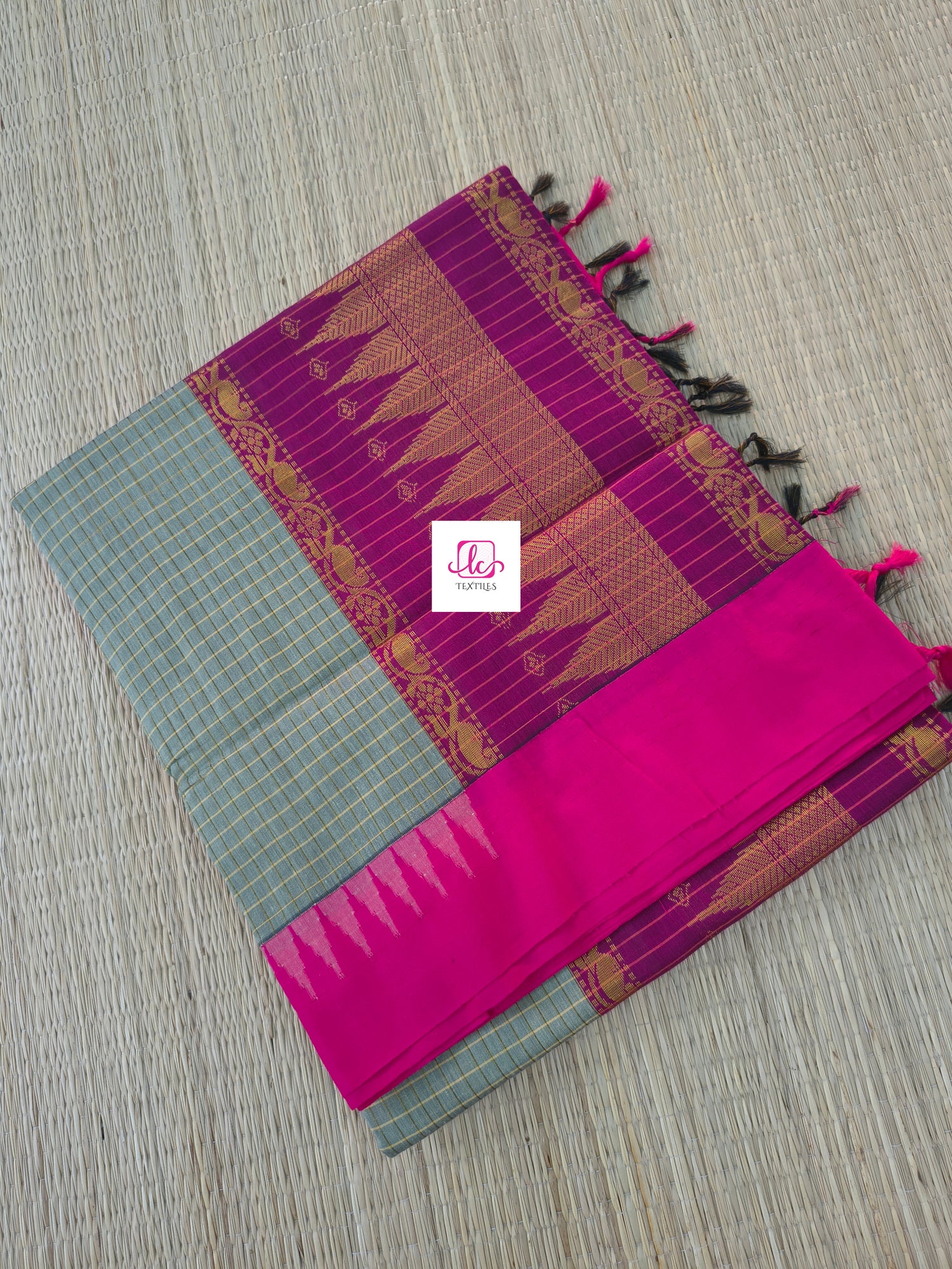 Kalyani cotton- checks- Pastal green- KC10