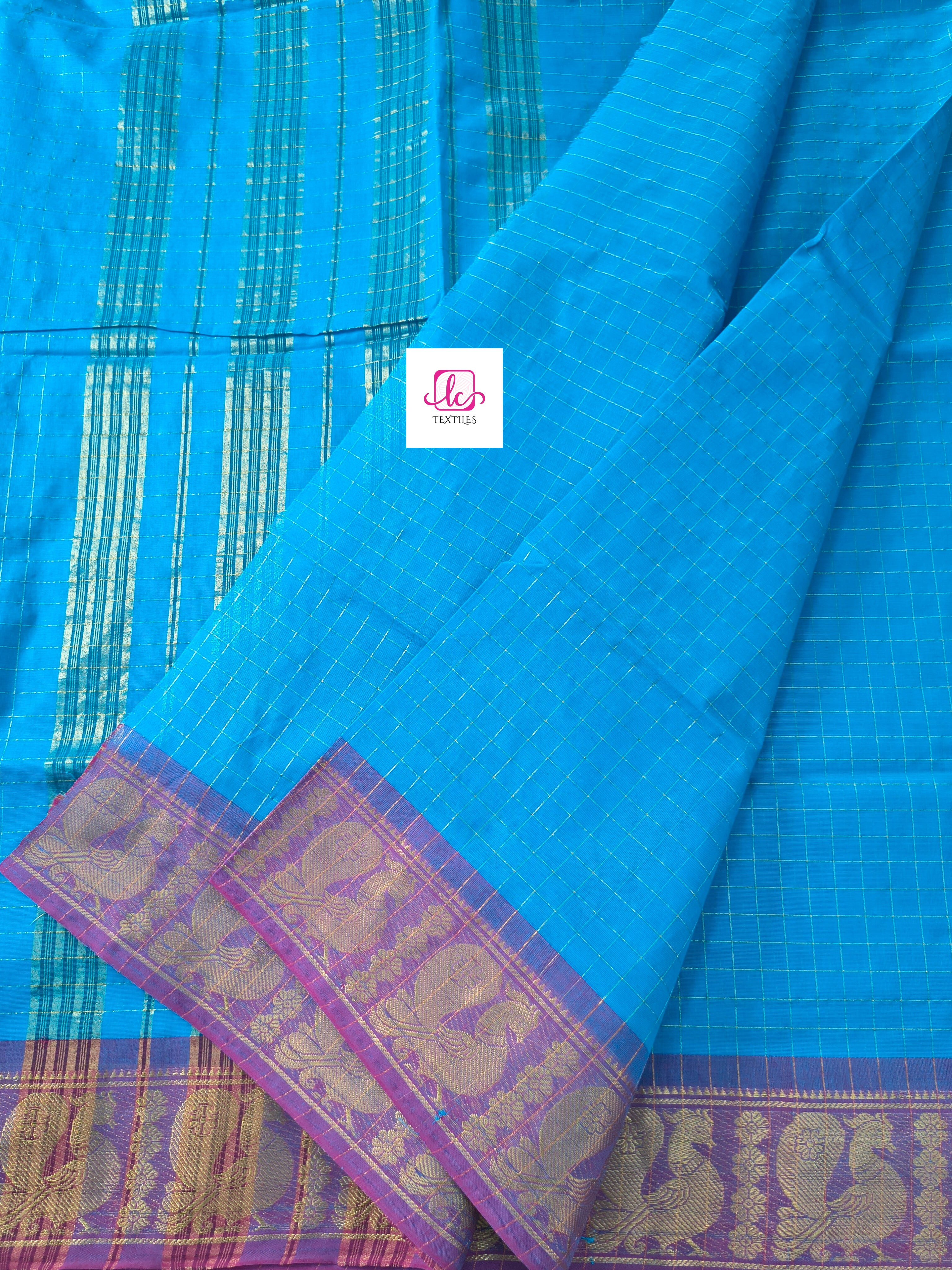 Kandangi Checks -sky blue- KC83