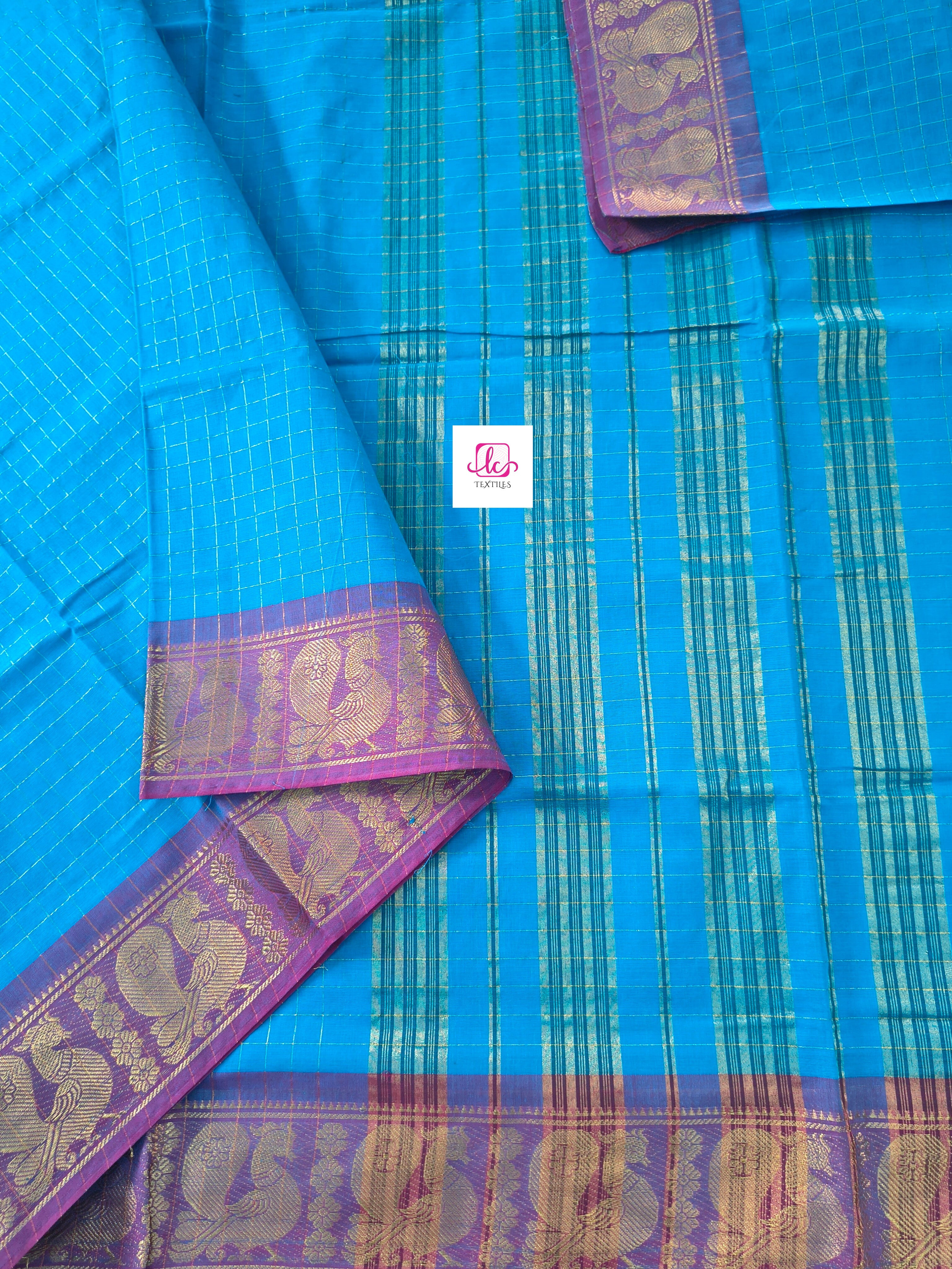 Kandangi Checks -sky blue- KC83