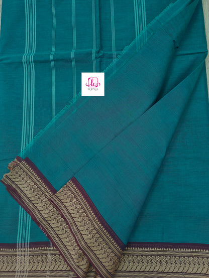 Madisar-chettinad cotton-Peacock blue blue-msc09