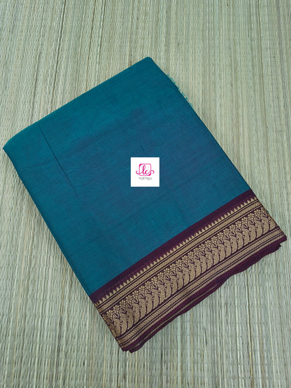 Madisar-chettinad cotton-Peacock blue blue-msc09