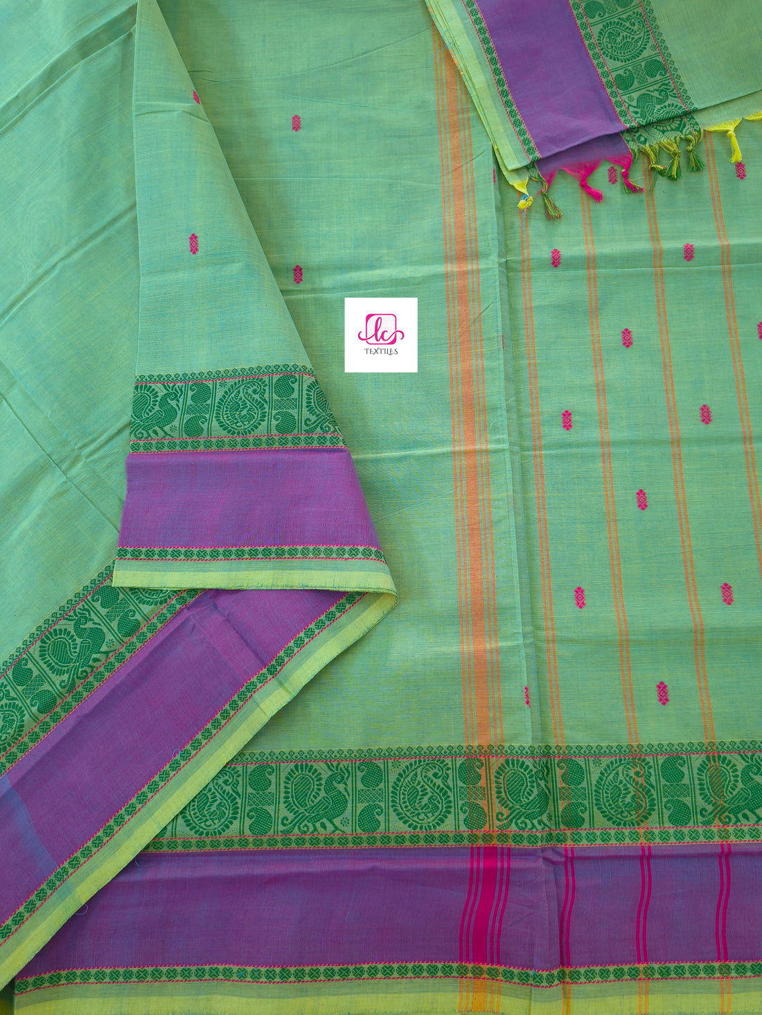 Chettinad Cotton -Office Wear -Lemon yellow mixed blue dual tone- CCOW60