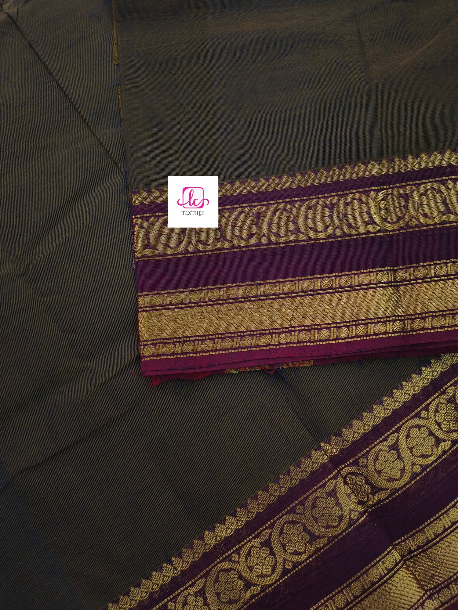 Madisar-chettinad cotton-Khaki mixed maroon dual tone-msc04