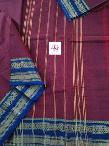 Madisar-chettinad cotton-Maroon(kumkum)-msc05