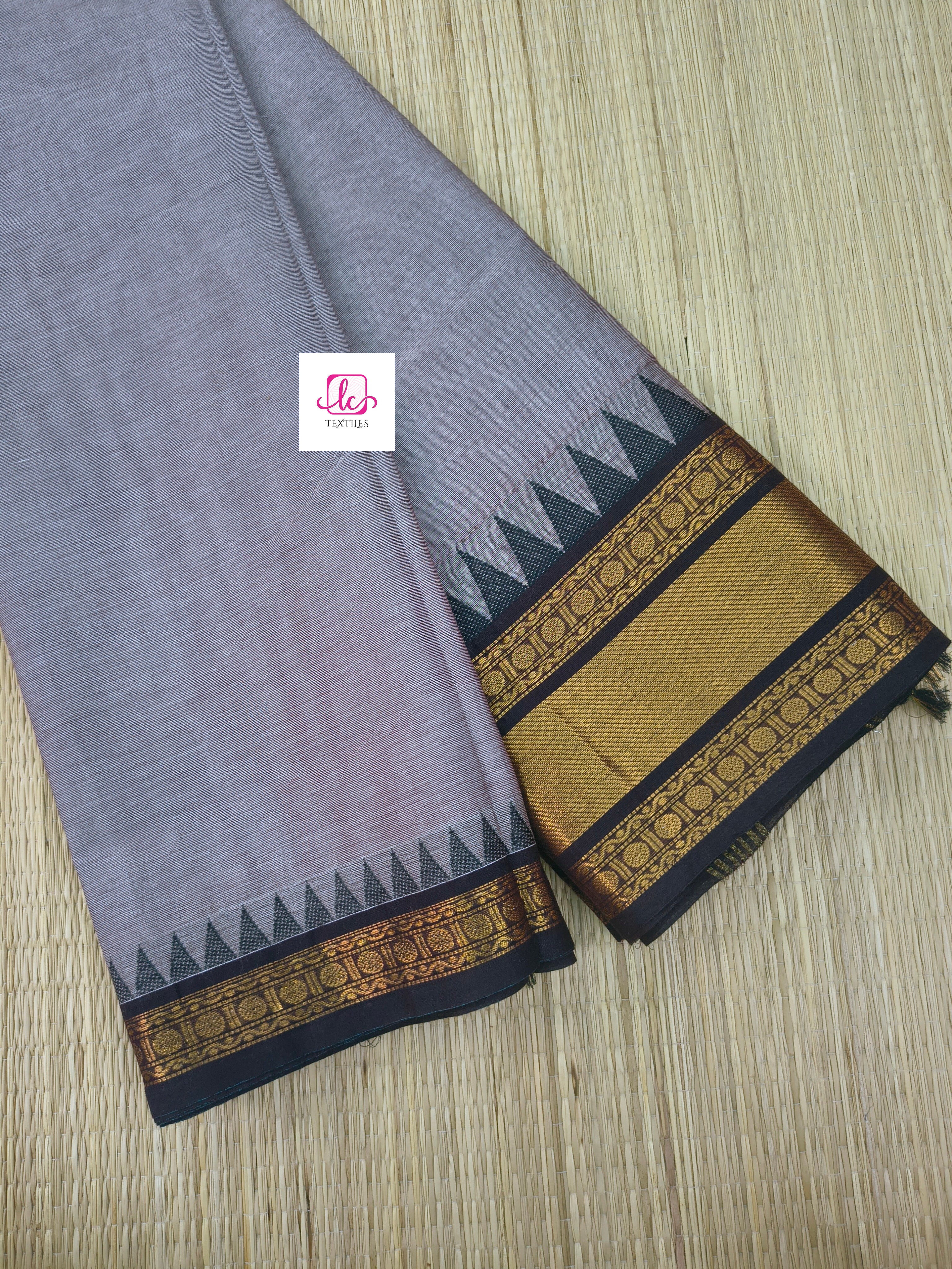 Kanchi Cotton - Festival Fusion -maroonish grey- KCFP206