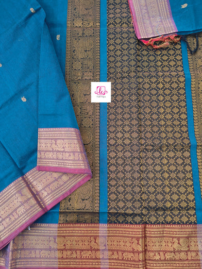 Kanchi Cotton - Festival Fusion -Peacock blue- KCFG211