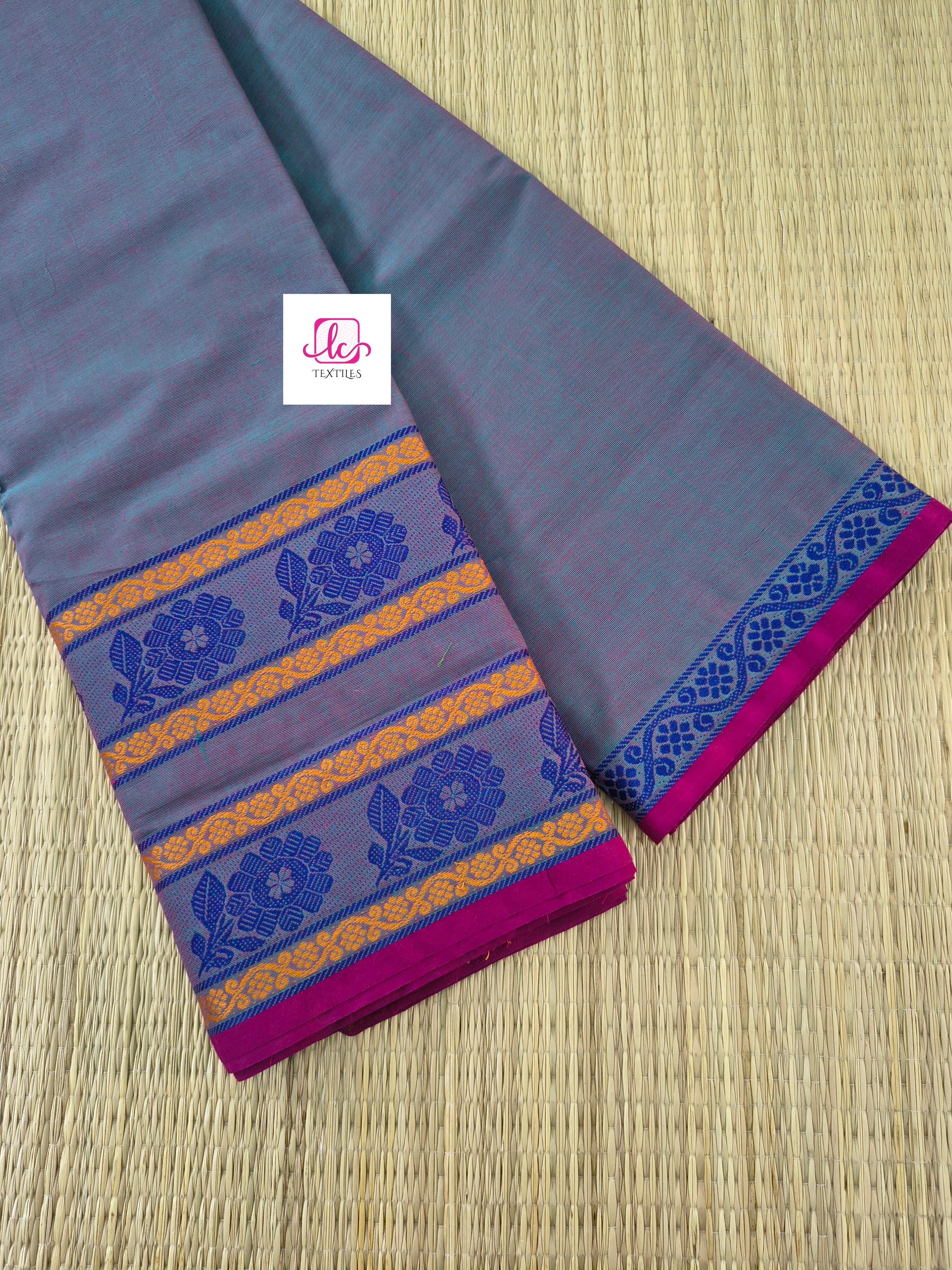 Chettinad Cotton -  Office Wear -Rama blue mixed mejantha dual tone- CCOW66
