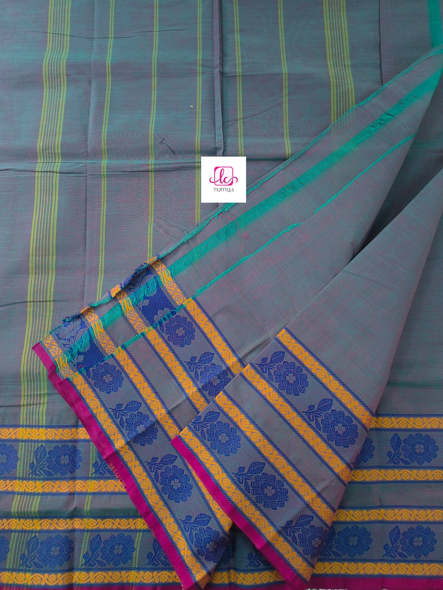 Chettinad Cotton -  Office Wear -Rama blue mixed mejantha dual tone- CCOW66