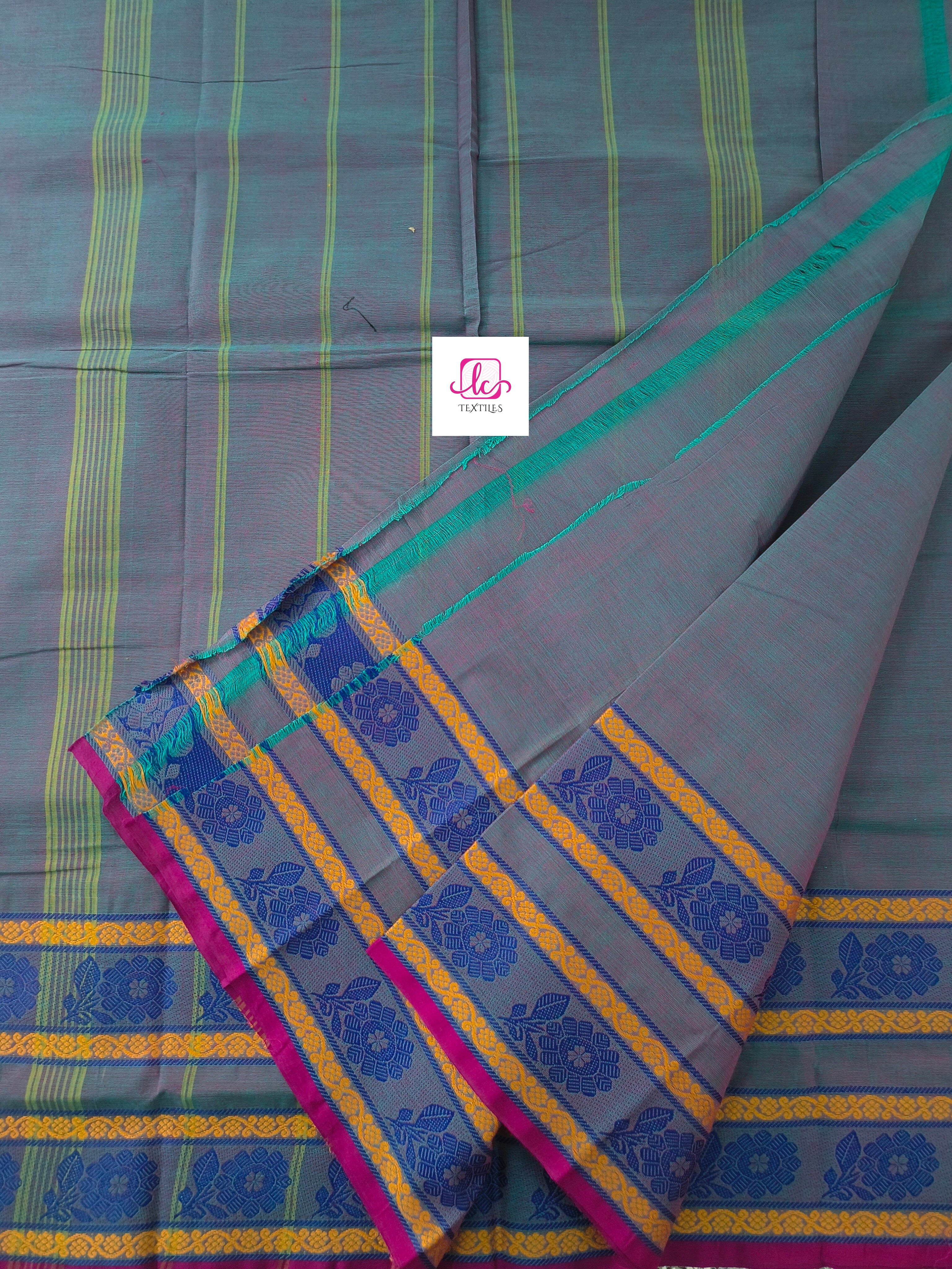 Chettinad Cotton -  Office Wear -Rama blue mixed mejantha dual tone- CCOW66