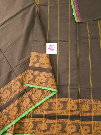 Chettinad Cotton -  Office Wear -Mocha brown- CCOW67