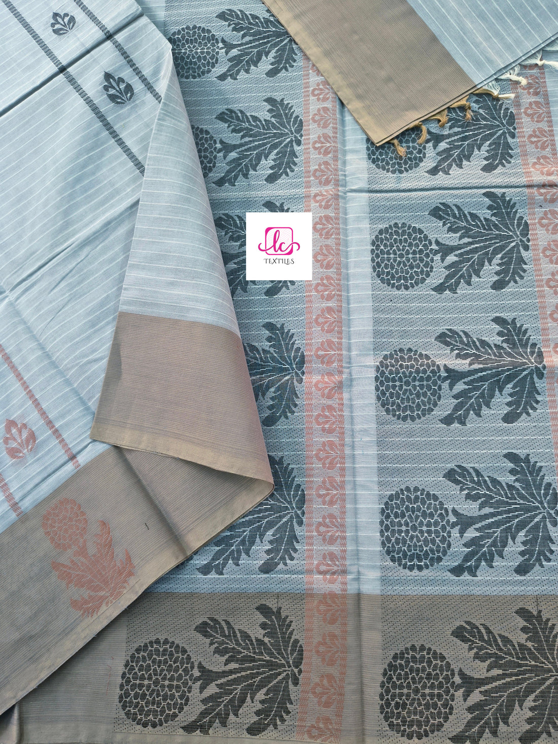 Negamam Cotton Saree -Pastal ice blue- NC74