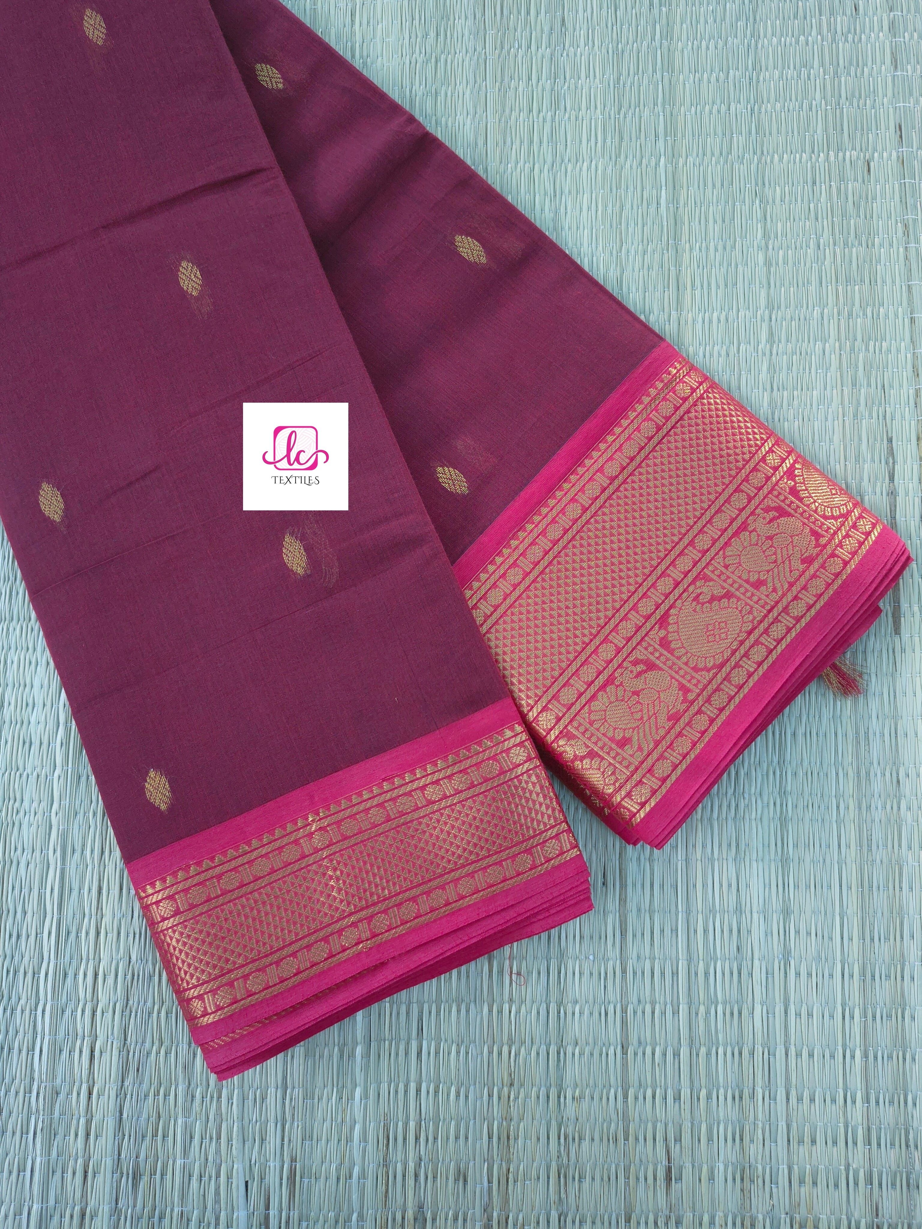 Kanchi Cotton - Festival Fusion -Redish maroon- KCFG216
