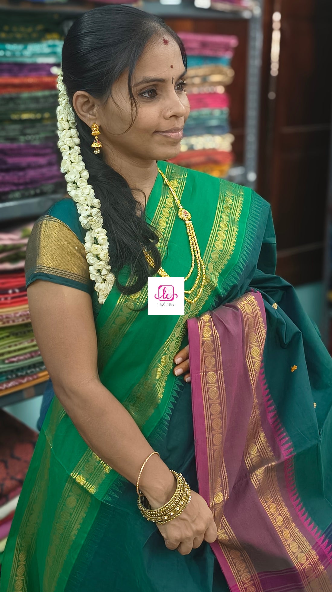 Kanchi Cotton - Festival Fusion -Bottle green- KCFB218