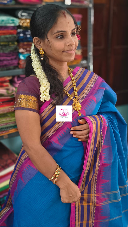 Chettinad Cotton -  Office Wear -Deep blue- CCOW71
