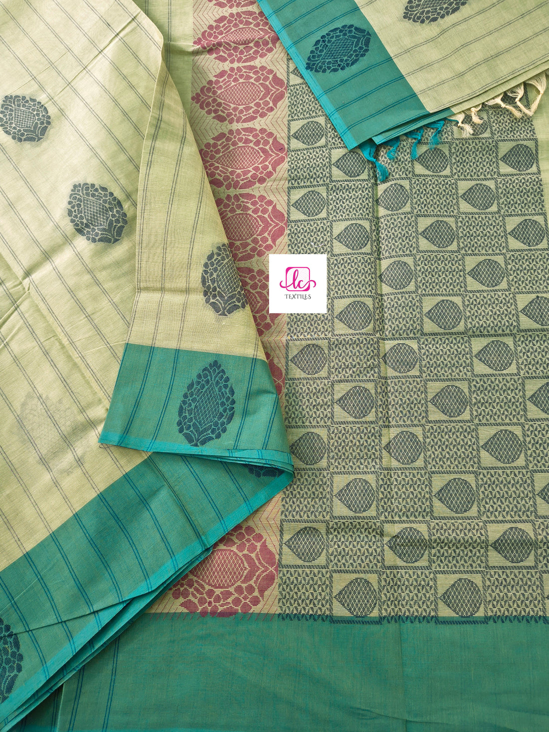 Negamam Cotton Saree -pistachio green- NC80