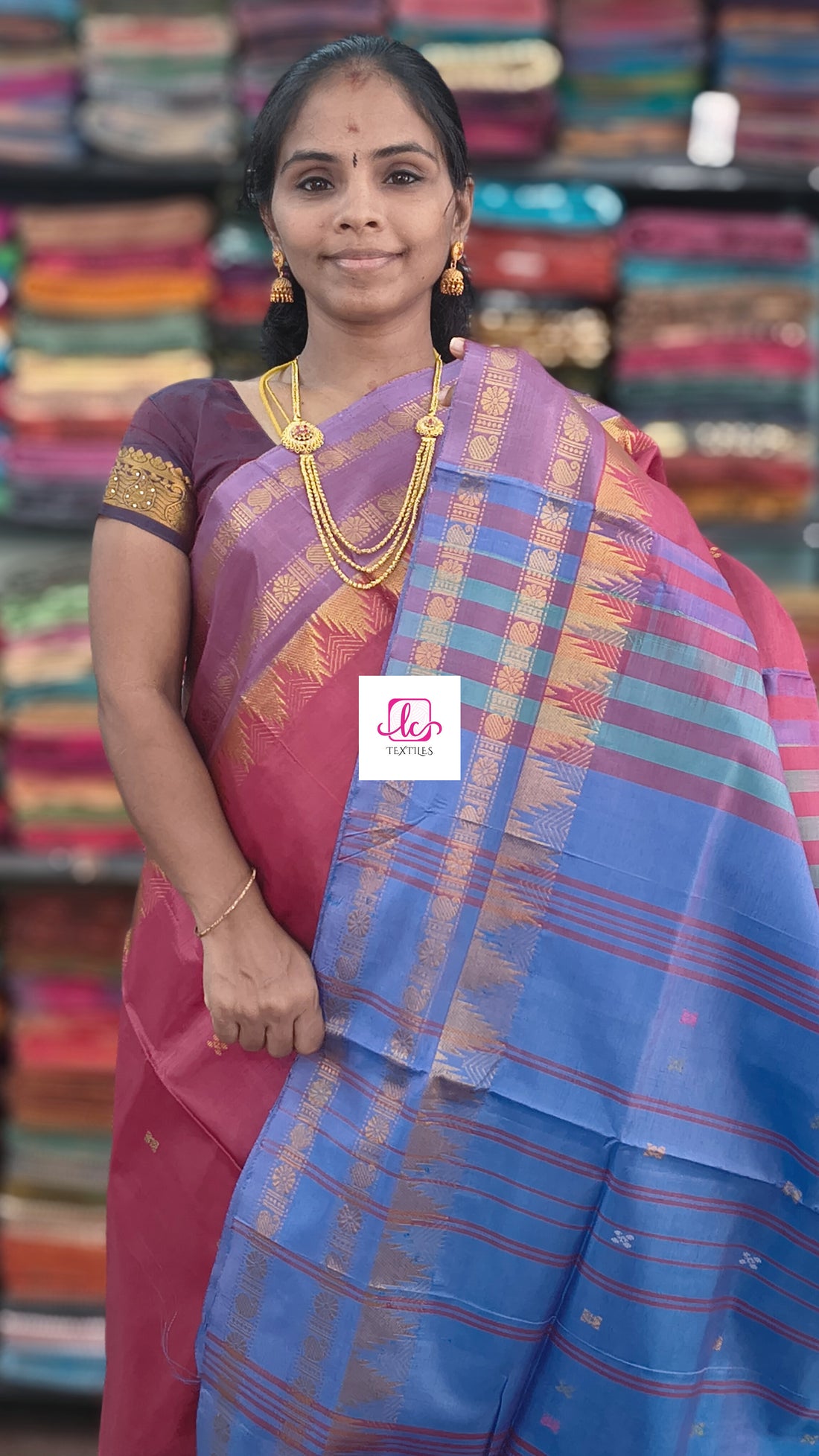 Banana pith silk saree - Deep Red shade-BPS07