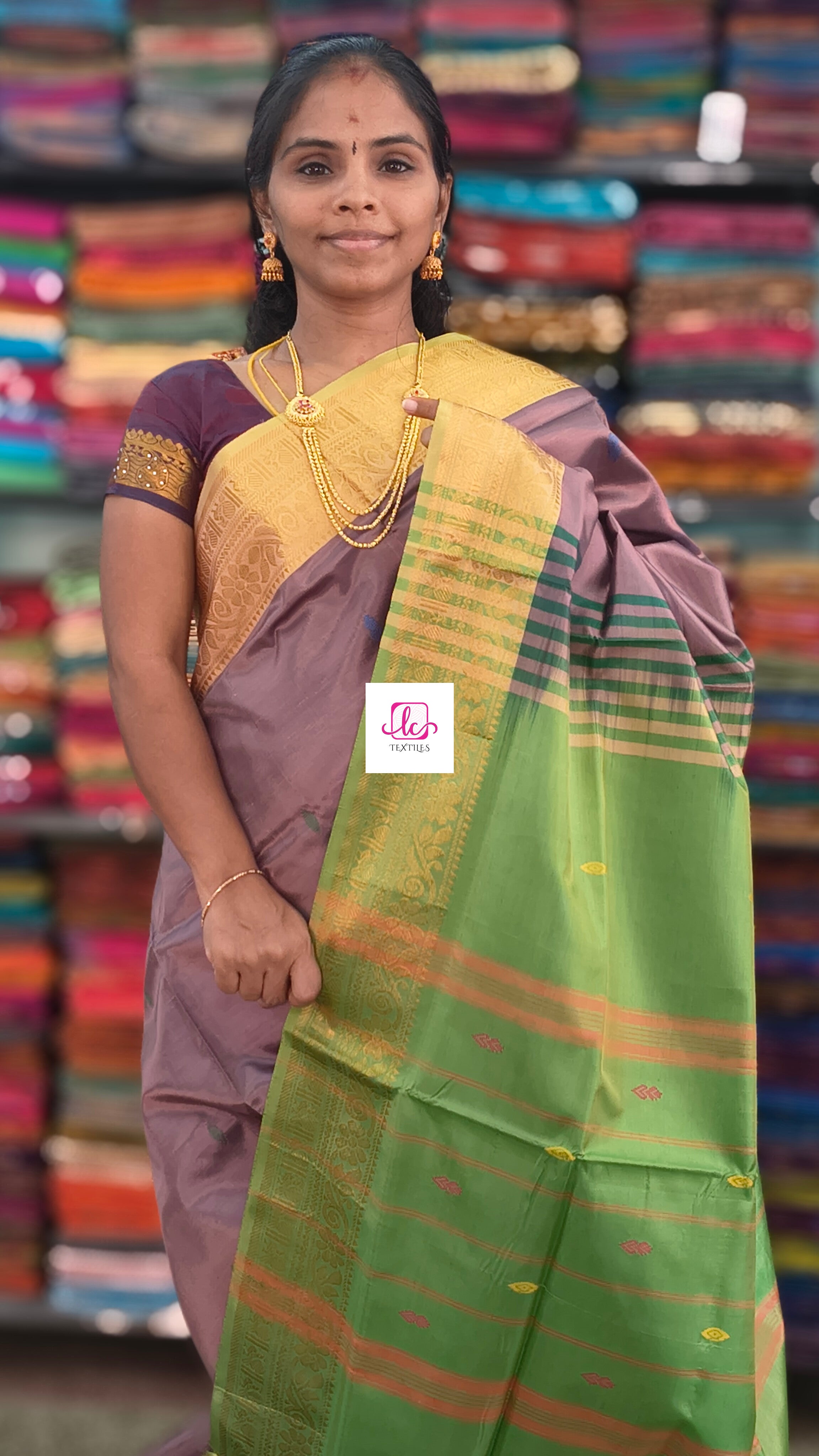 Banana pith silk saree -Dusty plum brown -BPS10