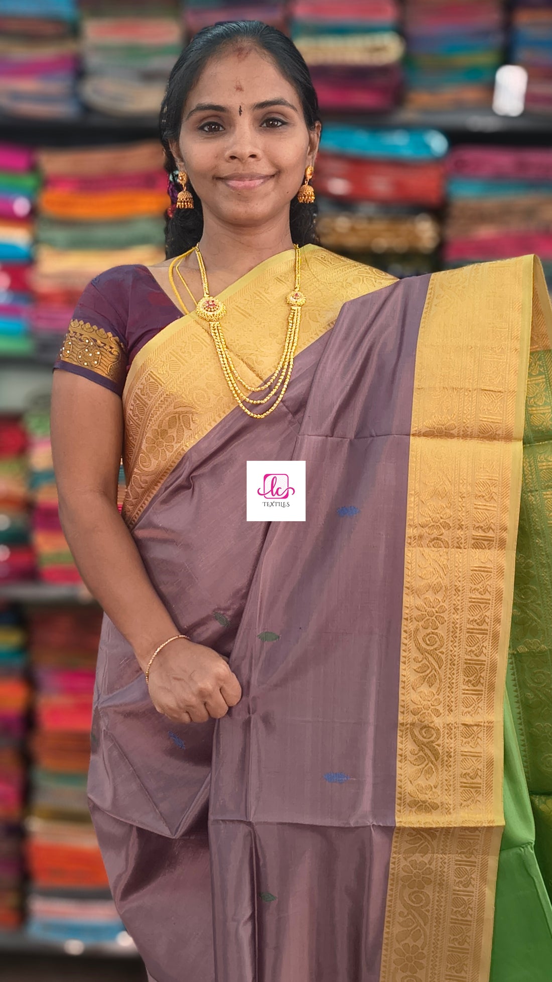 Banana pith silk saree -Dusty plum brown -BPS10