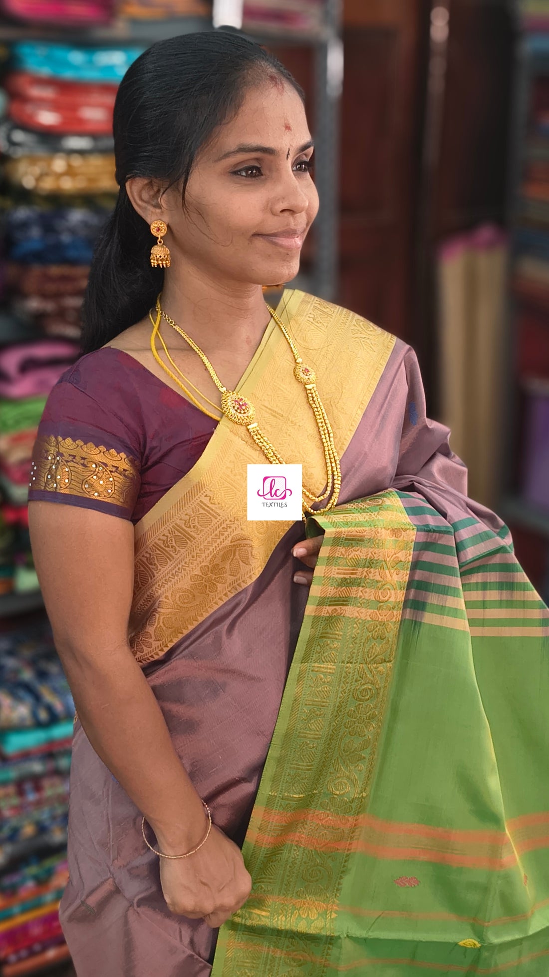 Banana pith silk saree -Dusty plum brown -BPS10