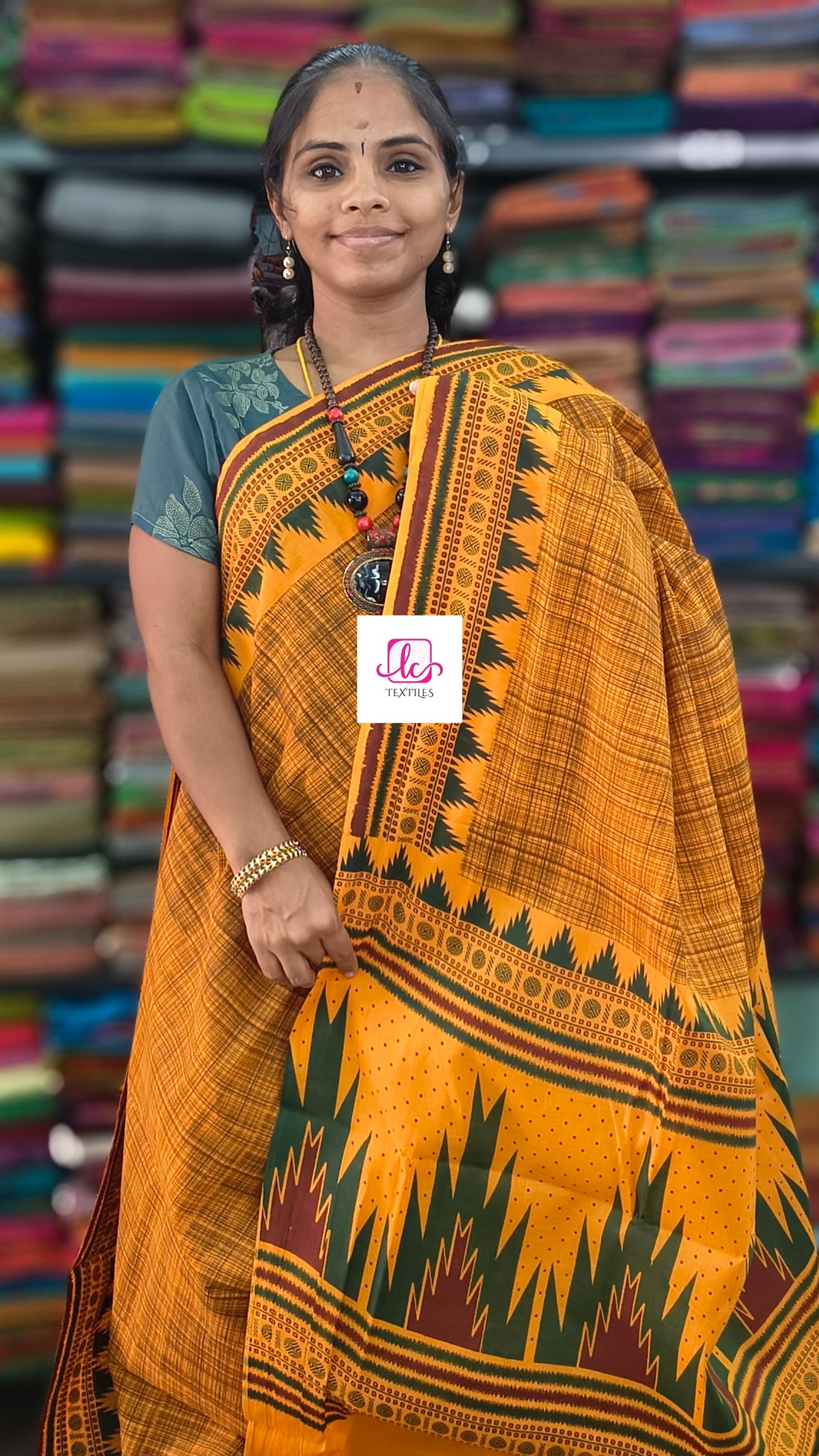 Madurai Sungudi Cotton -Mango yellow- MS81