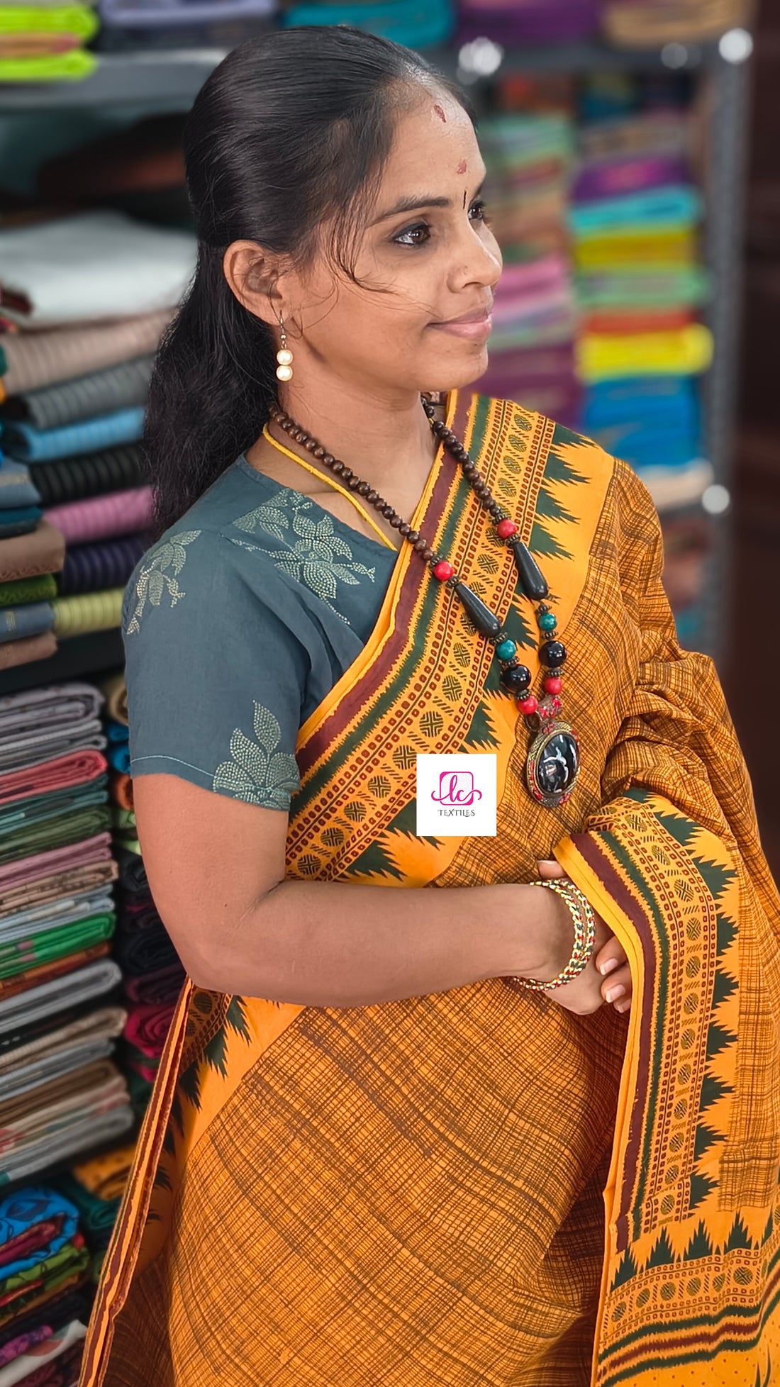 Madurai Sungudi Cotton -Mango yellow- MS81