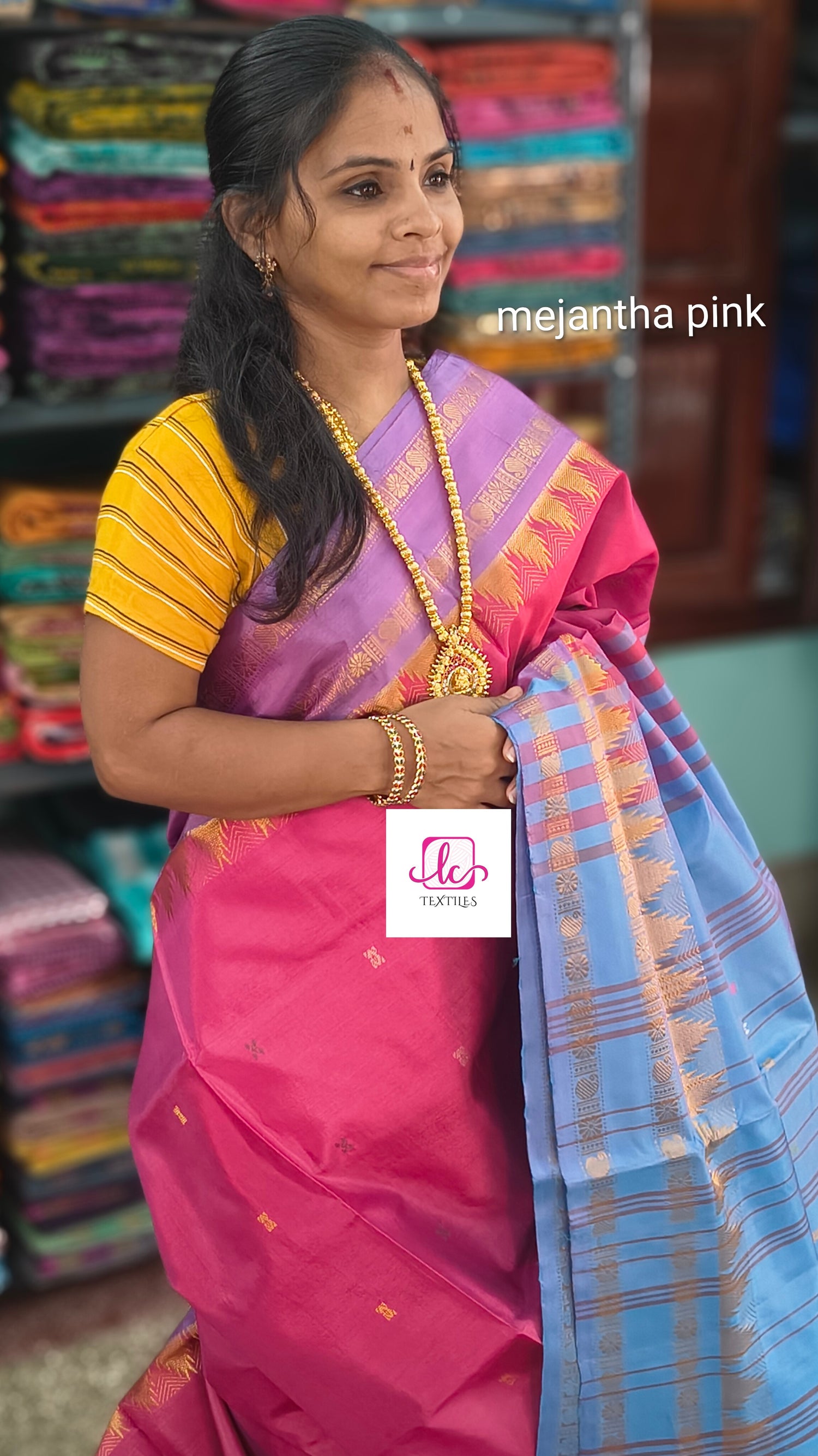 Banana pith silk saree -mejantha pink -BPS13