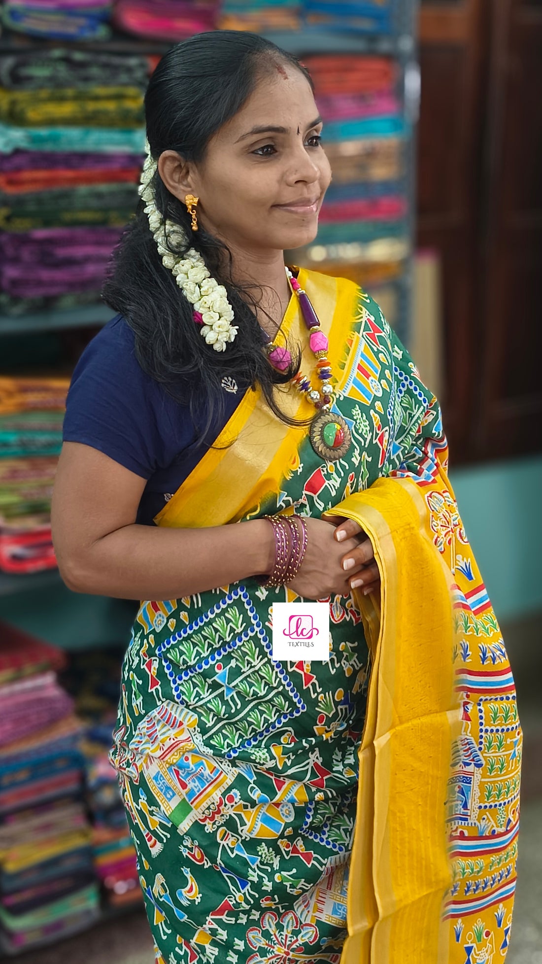 Fancy saree - Dola silk saree-Green-FS01