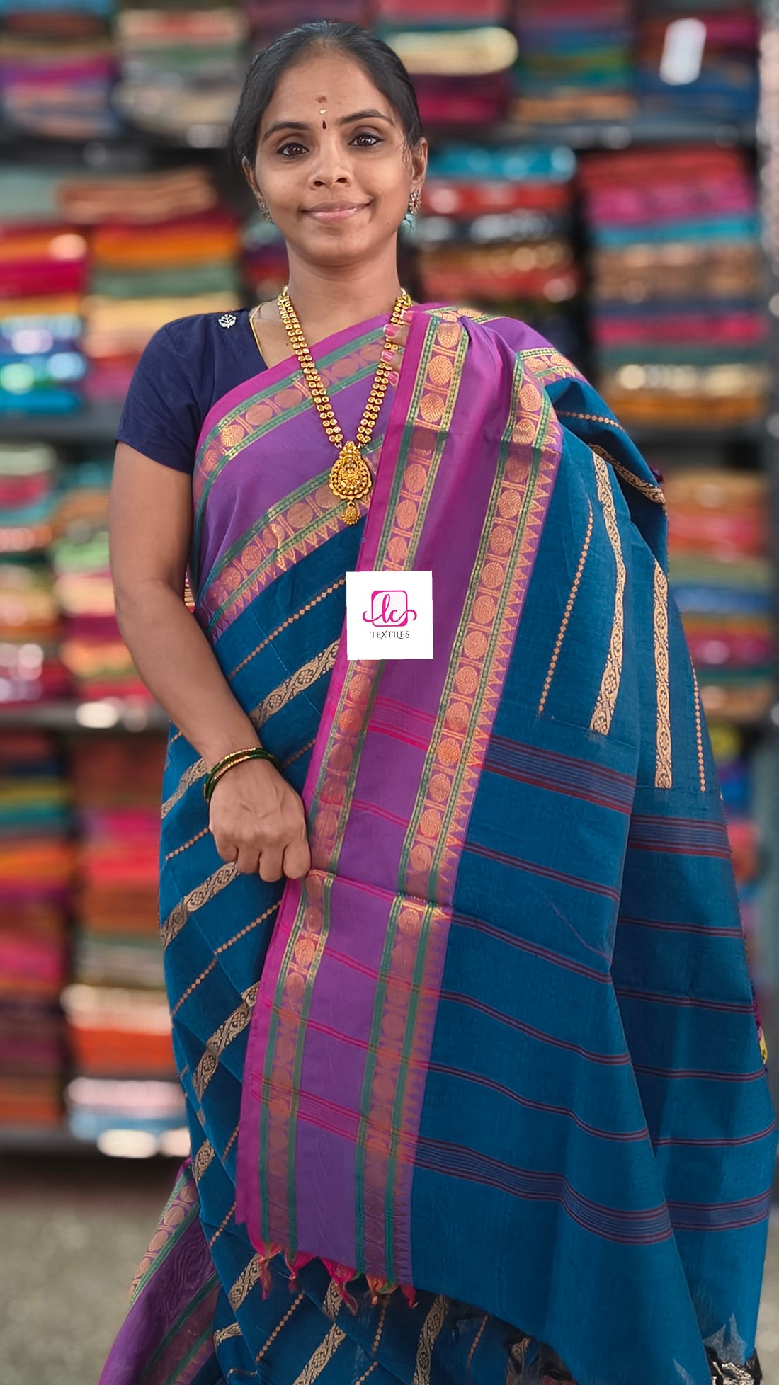 Kanchi Cotton - Festival Fusion -Peacock Blue- KCVD245