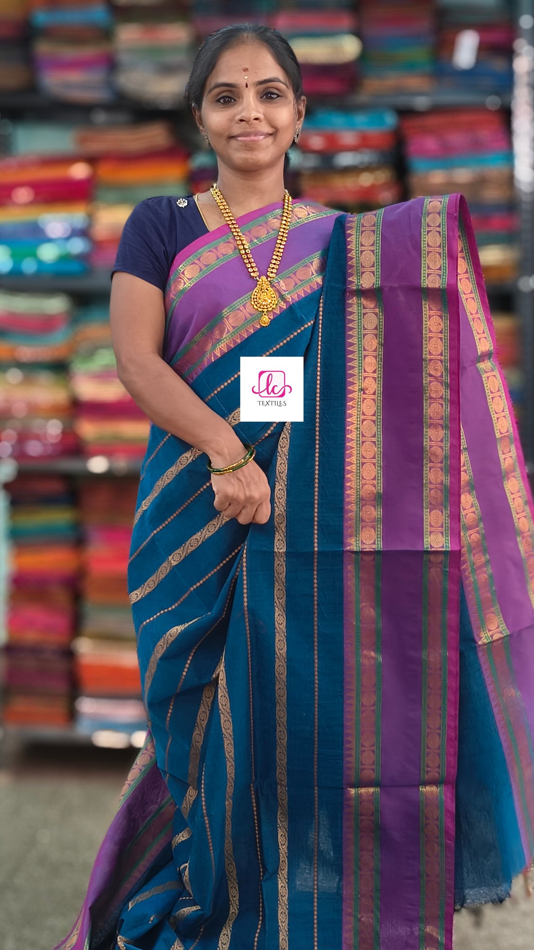 Kanchi Cotton - Festival Fusion -Peacock Blue- KCVD245