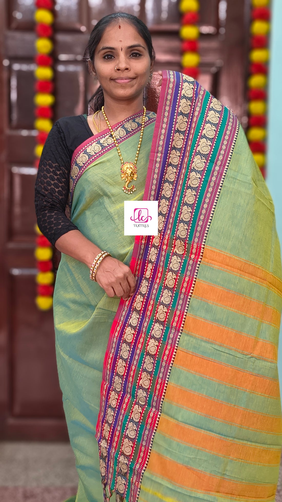 Narayanapet cotton - Plain-Aqua green-NPC19