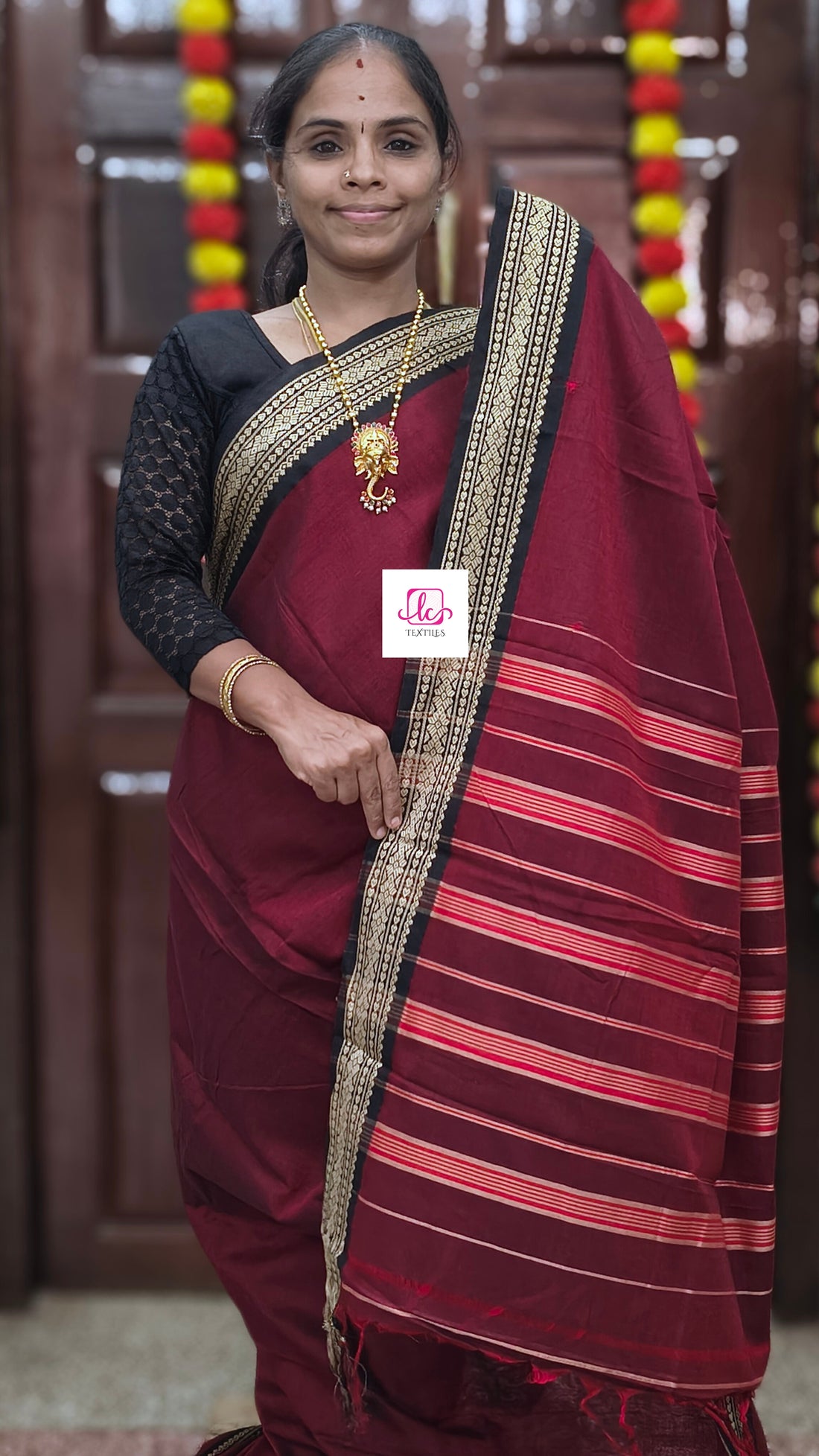 Narayanapet cotton-Plain -Maroon- NPC22