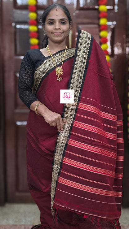 Narayanapet cotton-Plain -Maroon- NPC22