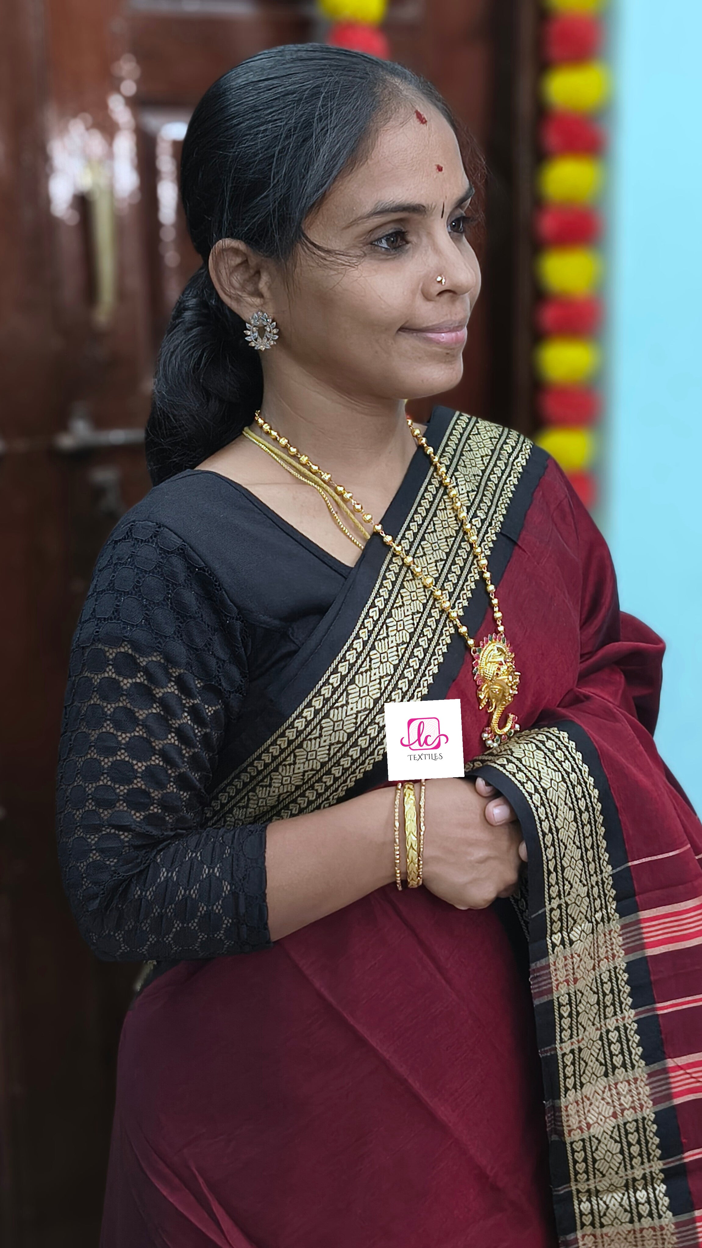 Narayanapet cotton-Plain -Maroon- NPC22