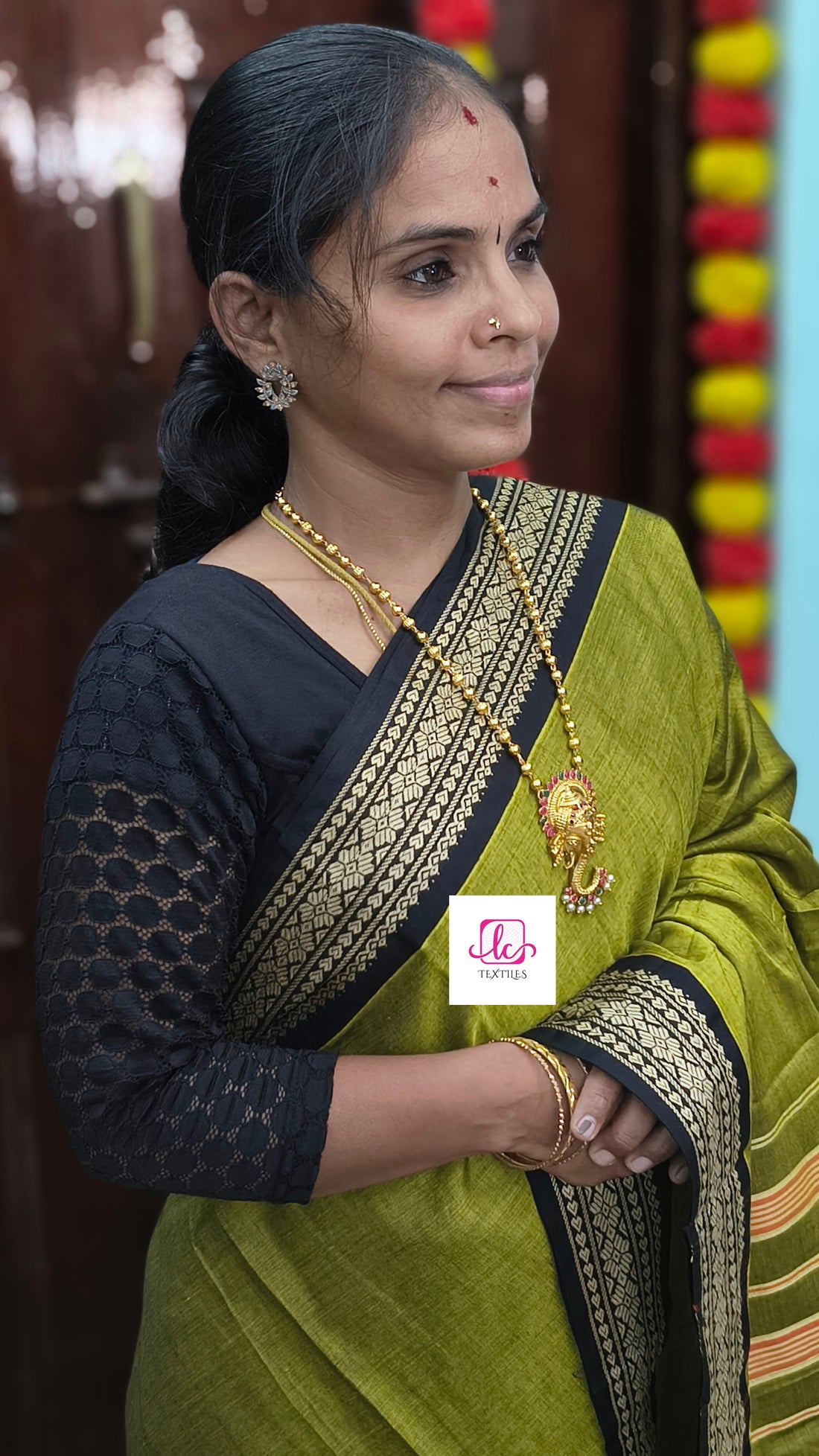 Narayanapet cotton-Plain -Moss green- NPC24